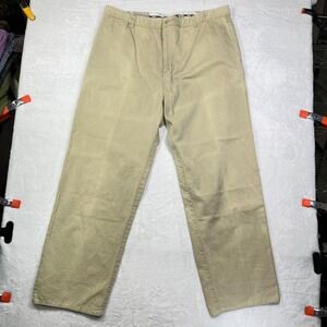 Vintage Quiksilver Edition Pants Mens Beige Cotton Straight Classic Formal - W37